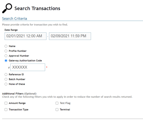 Search Transactions
